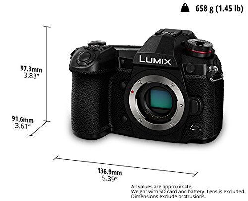 PANASONIC LUMIX G9 Mirrorless Camera Body, 20.3 Megapixels Plus 80 Megapixel High-Resolution Mode, 5-Axis Dual I.S2, DC-G9KBODY (USA Black) (Renewed)