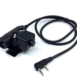 U94 PTT System Military Adapter 2 Pin 7.0mm Plug Push to Talk for Kenwood/Baofeng Radio