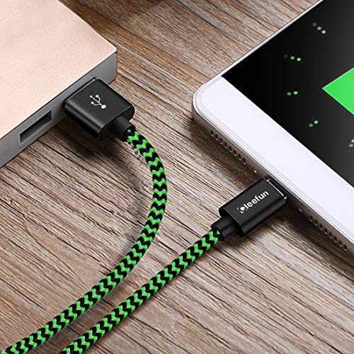 CLEEFUN USB C Cable Fast Charge, [5-Pack, 3/3/6/6/10 ft] Type C Charger Braided Charging Cord Compatible with Samsung Galaxy S20 S10 S10E S9 S8 Plus S10+ S9+, Note 10 9 8, Moto G8 G7 G6, L-G G8 G7