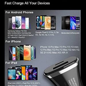 Amasrich 32W Total PD Super Fast Charging Car Charger for iPhone/iPad/Galaxy Note/Galaxy S/Galaxy A/Galaxy Z/GalaxyTab S,20W + 12W Dual Ports