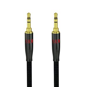 skw aux cable for car(hi-fi sound),3.5 mm to 3.5 mm aux cord/stereo audio cable/audio jack cable/headphone cable for home stereo,iphone,ipod,ipad,echo dot,sony & more 3.2ft/1m