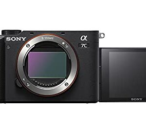 Sony Alpha a7C Full-Frame Compact Mirrorless Camera (Black) Bundle with FE 20mm f/1.8 G Lens (6 Items)