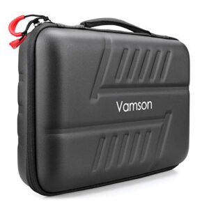 vamson large carrying case for gopro hero 11 10 9 8 7 6 5 4 3/dji osmo action/akaso/apeman/insta360 one x camera and accessories, hard pu shell diy protective travel case storage bag outdoor vp808