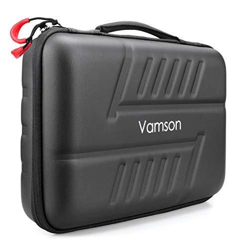 Vamson Large Carrying Case for GoPro Hero 11 10 9 8 7 6 5 4 3/DJI Osmo Action/AKASO/APEMAN/Insta360 One X Camera and Accessories, Hard PU Shell DIY Protective Travel Case Storage Bag Outdoor VP808