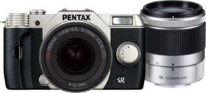 pentax digital slr camera q10 double zoom kit silver q10 wzoomkit silver [international version, no warranty]