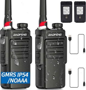 baofeng mp31 gmrs radio handheld two way radio, waterproof rechargeable walkie talkies with noaa scanning & receiving, gmrs repeater capable and type-c charging cable,2pack