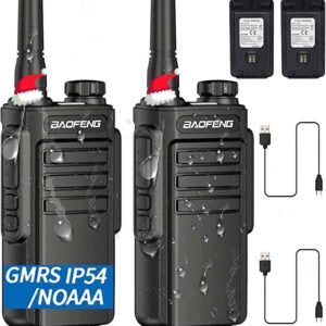 BAOFENG MP31 GMRS Radio Handheld Two Way Radio, Waterproof Rechargeable Walkie Talkies with NOAA Scanning & Receiving, GMRS Repeater Capable and Type-C Charging Cable,2Pack