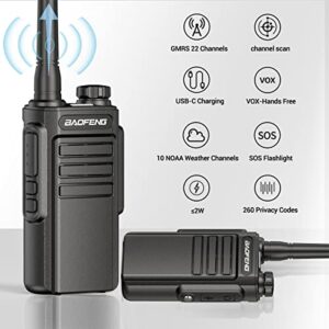 BAOFENG MP31 GMRS Radio Handheld Two Way Radio, Waterproof Rechargeable Walkie Talkies with NOAA Scanning & Receiving, GMRS Repeater Capable and Type-C Charging Cable,2Pack