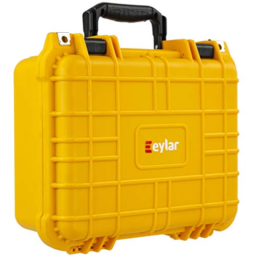 Eylar Protective Hard Case Water & Shock Proof w/Foam TSA Approved 13.37 inch 11.62 inch 6 inch Yellow