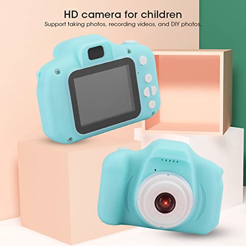 Children Camera,HD Cartoon Digital Video Camera Toy for Children Kids,2.0in IPS Screen,Multiple Cartoon Photo Frames,Taking Photos,Recording Videos,DIY Photos (Green)