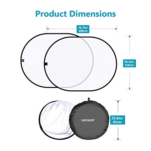 NEEWER Light Diffuser Panel for Photography, 5x7 feet/150x200cm Soft White Diffuser Fabric with Carry Bag, Collapsible Pop Out Light Modifier for Studio and Outdoor Portrait, Product, Video Shooting