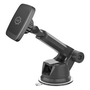 wixgear universal magnetic car mount holder, windshield mount and dashboard mount holder for cell phones and tablets with long arm – (new version telescopic arm)
