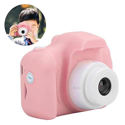 Children Camera,HD Cartoon Digital Video Camera Toy for Children Kids,2.0in IPS Screen,Multiple Cartoon Photo Frames,Taking Photos,Recording Videos,DIY Photos (Pink)