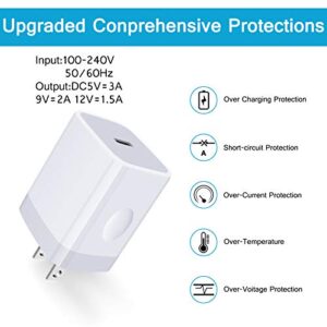 USB C Wall Charger, 20W Fast Charging Block Type C Power Wall Adapter Plug Cube for iPhone 14/13/12 Pro Max/ 11,Airpods Pro,iPad Air 5th/4th Generation,MacBook Air, iPad Pro,Galaxy S23/S22/S21 A14 5G