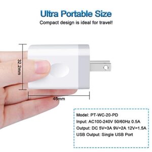 USB C Wall Charger, 20W Fast Charging Block Type C Power Wall Adapter Plug Cube for iPhone 14/13/12 Pro Max/ 11,Airpods Pro,iPad Air 5th/4th Generation,MacBook Air, iPad Pro,Galaxy S23/S22/S21 A14 5G