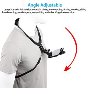 Mobile Phone Chest Strap Mount Action Camera Neck Holder for VLOG/POV, for iPhone 13 12 11 Pro Max Plus,Samsung,GoPro Hero 10, 9, 8, 7, 6, 5,DJI OSMO Action 2, AKASO,and Cell Phones (4 to 7in)