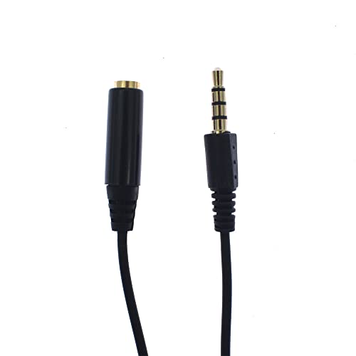 YQSDG 3.5mm Male to Female Headphone Extension Cable 4-Pole 3 Ring TRRS 1M/3Ft for Audio Extension Connecting Card Wwipers to Mobile Devices