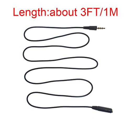 YQSDG 3.5mm Male to Female Headphone Extension Cable 4-Pole 3 Ring TRRS 1M/3Ft for Audio Extension Connecting Card Wwipers to Mobile Devices