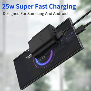 Type C Charger Fast Charge,Samsung Super Fast Charge,2-Pack 25W Charging Block,Compatible with Samsung Galaxy S22/S22+/S22 Ultra/S21/S20/S21 Ultra/Note 20/20 Ultra/Note 10/Note10+/Note 9 /Note 8