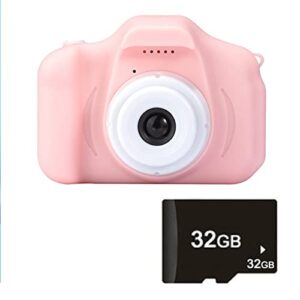 digital camera for kids,1080p kids digital video camera with 2 inch ips screen and 32gb sd card for 3-12 years boys girls gift birthday gifts (pink)