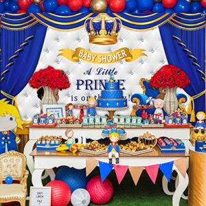 Royal Prince Baby Shower Decoration for Boys, Royal Blue Baby Shower Backdrop Photography Background for Boys Prince Baby Shower Birthday Party Supplies