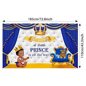 Royal Prince Baby Shower Decoration for Boys, Royal Blue Baby Shower Backdrop Photography Background for Boys Prince Baby Shower Birthday Party Supplies