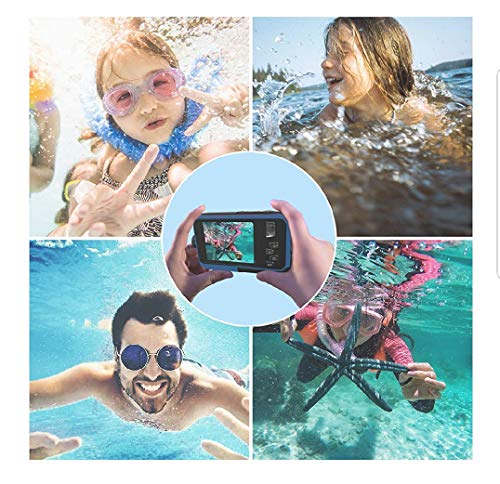 Waterproof Digital Camera for Snorkeling 24 MP Video Recorder Full HD 1080P Bundle with Swimming Goggles, 32GB SD Card, Floating Wrist Strap. DV Recording Point and Digital Shoot, Dual Screen.