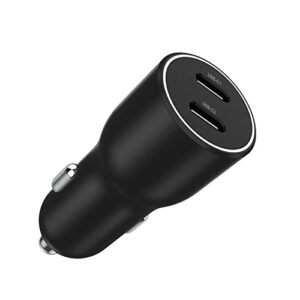 usb c car charger, 40w(20w+20w) fast car charger adapter pd dual port type c car power adapter compatible with iphone 13/12/11/x/8/ipad, galaxy s22/s21/s20/note 20