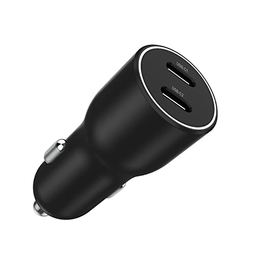 USB C Car Charger, 40W(20W+20W) Fast Car Charger Adapter PD Dual Port Type C Car Power Adapter Compatible with iPhone 13/12/11/X/8/iPad, Galaxy S22/S21/S20/Note 20