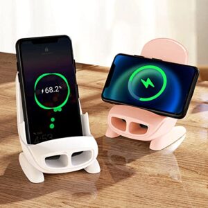 portable mini chair wireless charger supply wireless charging station phone stand holder bracket fast wireless charging stand with musical speaker function for all phones