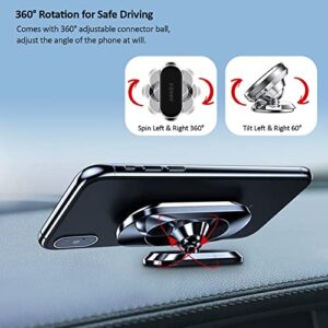 Awker Magnetic Car Phone Holder Mount, [Upgrade Magnet] 360 Adjustable Super Strong Magnet, Universal Dashboard Car Mount for iPhone, Samsung, LG, Google Pixel (M4-Silver)