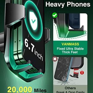 VANMASS Universal Car Phone Mount,【Patent & Safety Certs】 Upgraded Handsfree Dashboard Stand, Phone Holder for Car Windshield Vent, Compatible iPhone 14 13 12 11 Pro Max Xs XR X, Galaxy (Green)