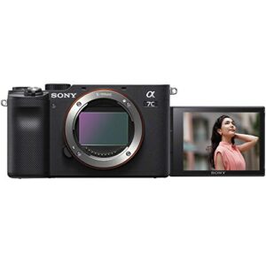 Sony a7C Mirrorless Full Frame Camera Alpha 7C Interchangeable Lens Body Only Black ILCE7C/B Bundle with Deco Gear Case + Extra Battery + Flash + Filters + 64GB Card + Software Kit and Accessories