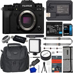 fujifilm x-t4 mirrorless digital camera with advanced accessory and travel bundle (13 items)