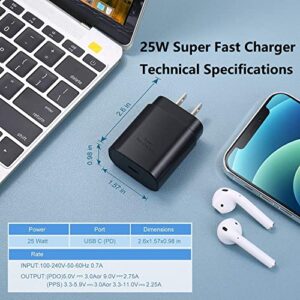 Super Fast Charger Type C, 3 Pack 25W Samsung Charger Super Fast Charging Block with 10FT Long Type C Charger Cable for Samsung Galaxy S23 Ultra/S23+/S23/S22 Ultra/S22+/S22/S21/S20/Note 20/10/Z Fold 3