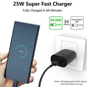 Super Fast Charger Type C, 3 Pack 25W Samsung Charger Super Fast Charging Block with 10FT Long Type C Charger Cable for Samsung Galaxy S23 Ultra/S23+/S23/S22 Ultra/S22+/S22/S21/S20/Note 20/10/Z Fold 3