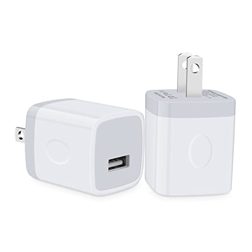 Charging Cube,iPhone Charger Box 2-Pack Single Port USB Charging Block Wall Plug in Phone Charger Brick for iPhone 14 13 12 SE 11 Pro Max SE X 8 7, Samsung Galaxy, Pad, Google Pixel,Kindle Fire