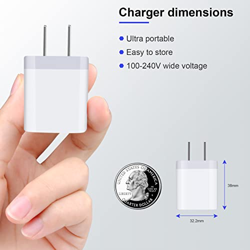 Charging Cube,iPhone Charger Box 2-Pack Single Port USB Charging Block Wall Plug in Phone Charger Brick for iPhone 14 13 12 SE 11 Pro Max SE X 8 7, Samsung Galaxy, Pad, Google Pixel,Kindle Fire