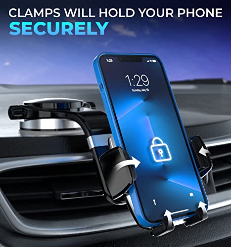 Bestrix Phone Holder for Car, Phone Mount for car Car Phone Mount, Cell Phone Car Phone Holder Compatible with iPhone 14 13 12 Pro, Xr,Xs,XS MAX,XR,X, Galaxy S22 & All Smartphones (Cradle)
