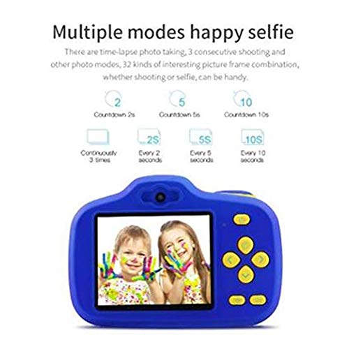 LKYBOA Kids Camera,Mini Digital Camera 2.3 Inch Cartoon Cute Camera Toys Children 1080P Camera Children Camera Birthday Shockproof Digital Video (Color : Green)