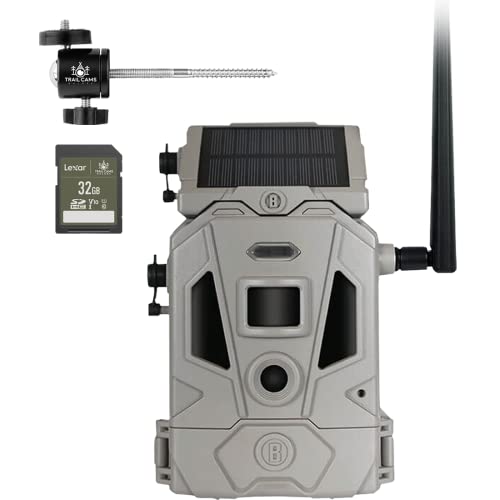 Bushnell CelluCORE 20 Solar Trail Camera, Low Glow Hunting Game Camera with Detachable Solar Panel with Bundle Options (Mount + SD Card)