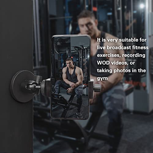 Magnetic Phone Mount Heavy Duty, Gym Phone Holder for Video Recording or Watch Media, Suitable for Motorcycles Tank, Gym Equipment, Car, Truck, Boat, Golf Cart, Attracts to Any Ferrous Metal Surface