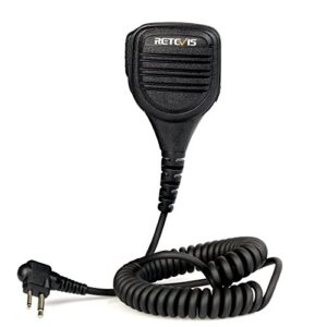 retevis 2 pin two way radio shoulder speaker mic with 3.5mm audio jack,compatible with motorola cp200 gp200d rmu2040 rdu4100 gp88s cp250 p040 ep450 magone a8 hyt tc500 handhled walkie talkie(1 pack)