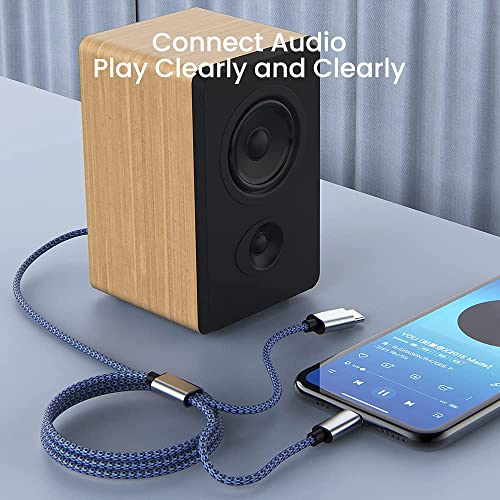 Aux Audio Cable for iPhone,2 in 1 USB C& Lightning to 3.5mm AUX Audio Cable Suitable for Apple Android Car Audio Headset Multi Function Audio Conversion Cable Compatible with Type C or iOS Devices