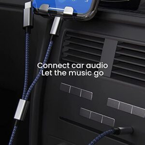 Aux Audio Cable for iPhone,2 in 1 USB C& Lightning to 3.5mm AUX Audio Cable Suitable for Apple Android Car Audio Headset Multi Function Audio Conversion Cable Compatible with Type C or iOS Devices