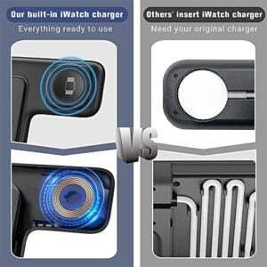 Wireless Charger, 3 in 1 Fast Wireless Charging Station, Charging Stand Dock for iPhone 14,13,12,11(Pro, Pro Max)/XS Max/XR/XS/X/8(Plus), for Samsung Galaxy, for Apple Watch Series & AirPods(Black)