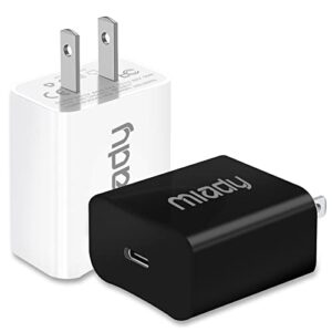 2 pack 20w usb c wall charger, miady fast charger block adapter compatible for iphone 14/14 pro/14 pro max/13/13pro/12/12 pro, ipad airpods pro and more (cable not included)