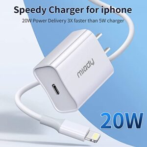 2 Pack 20W USB C Wall Charger, Miady Fast Charger Block Adapter Compatible for iPhone 14/14 Pro/14 Pro Max/13/13Pro/12/12 Pro, iPad AirPods Pro and More (Cable Not Included)