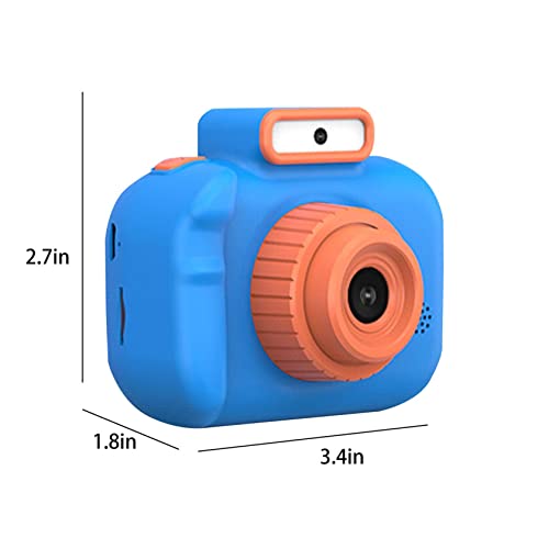 Leutsin Upgrade Kids Selfie Camera,Digital Camera for Kids Toy Gift, 4800 W Front and Rear 1080P HD Children's Digital Camera, Video and Games, with Flashlight, 800mah Battery (Blue)