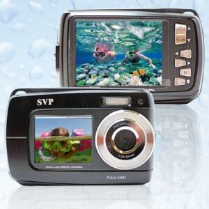 svp aqua 5500 black 18 mp dual screen waterproof digital camera